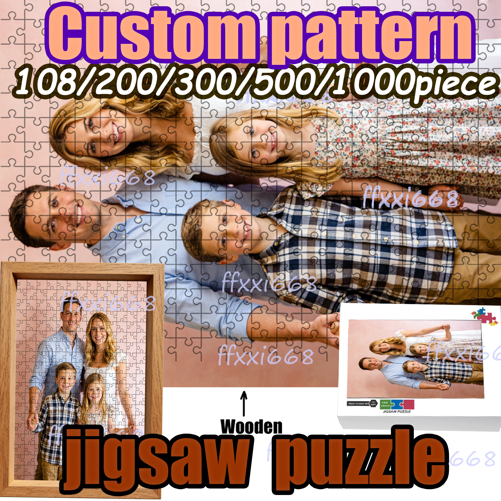 Woodworking Game - Custom 108/200/300/500/1000pieces jigsaw puzzle, custom photo,