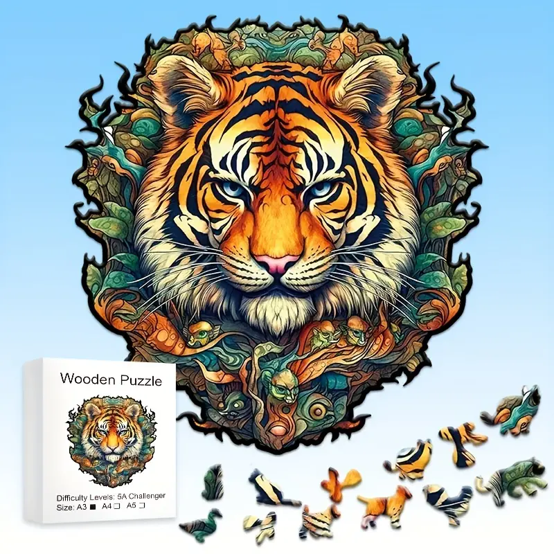 Tiger Wooden Jigsaw Puzzle, Un - Woodworking Game recensie en prijs