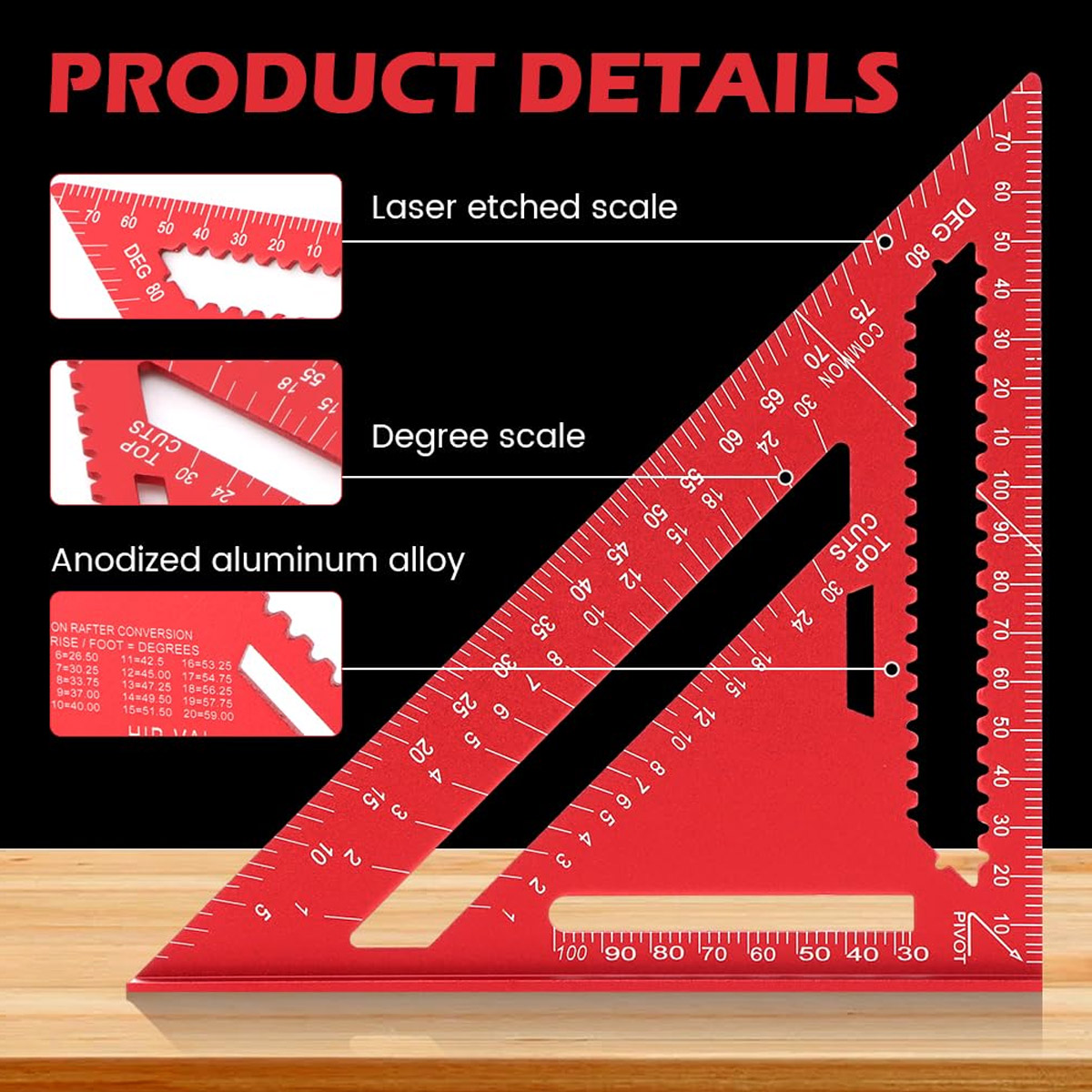 Aluminum Alloy Speed Square Hi - Woodworking Workshop recensie en prijs