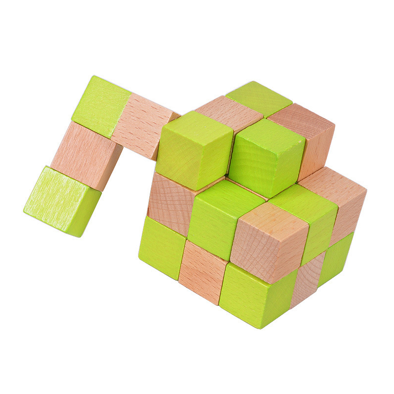Wooden Snake Cube Puzzle IQ Lo - Woodworking Game recensie en prijs